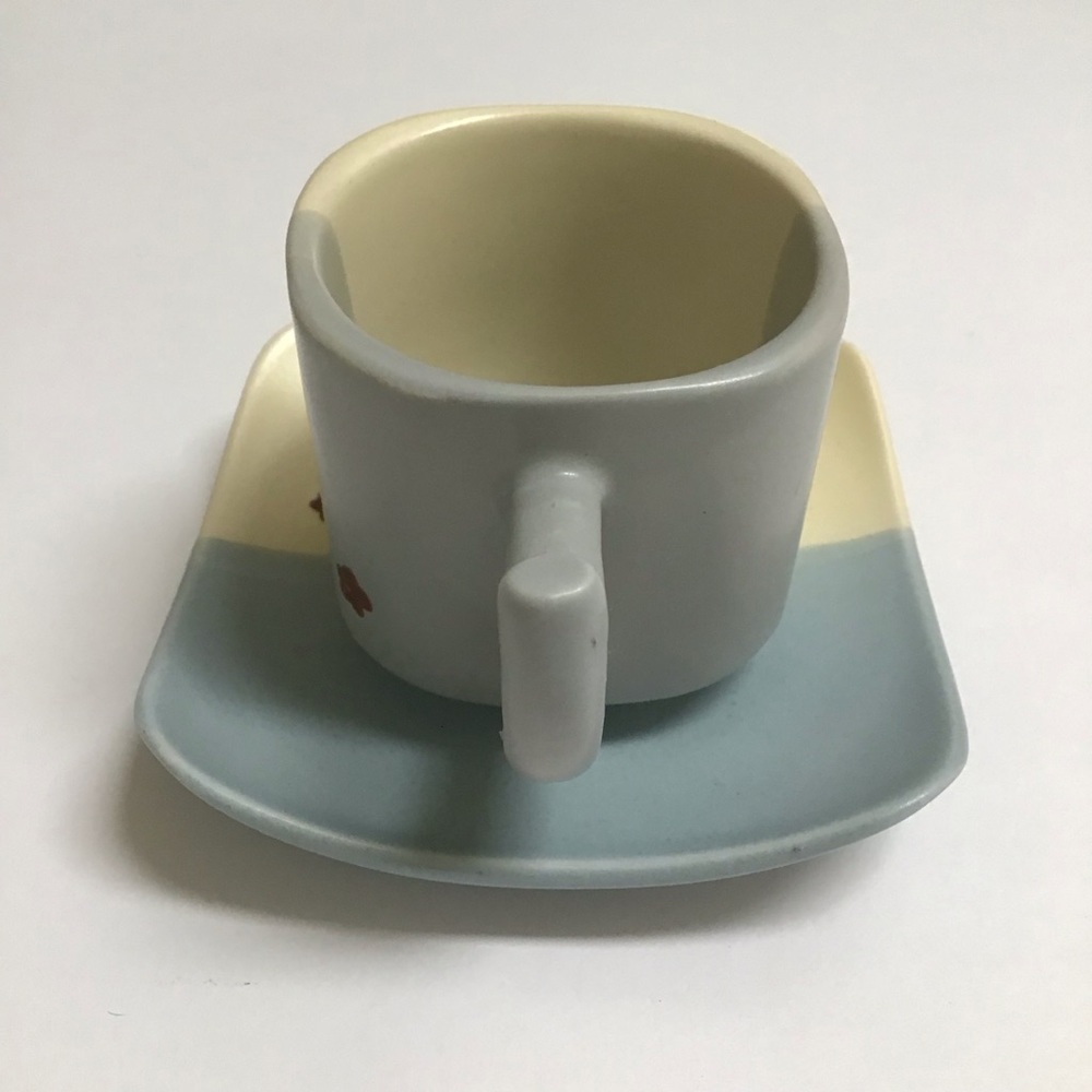 Japanese Pottery Espresso Coffee Cup & Saucer Tea Cup Mod Cherry Blossom Floral - Picture 15 of 15